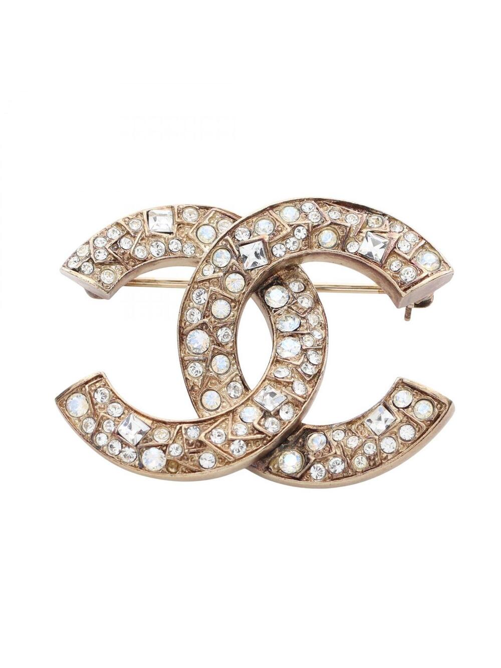 Chanel Coco Mark Brooch Pin Gold Plated #282023C57B